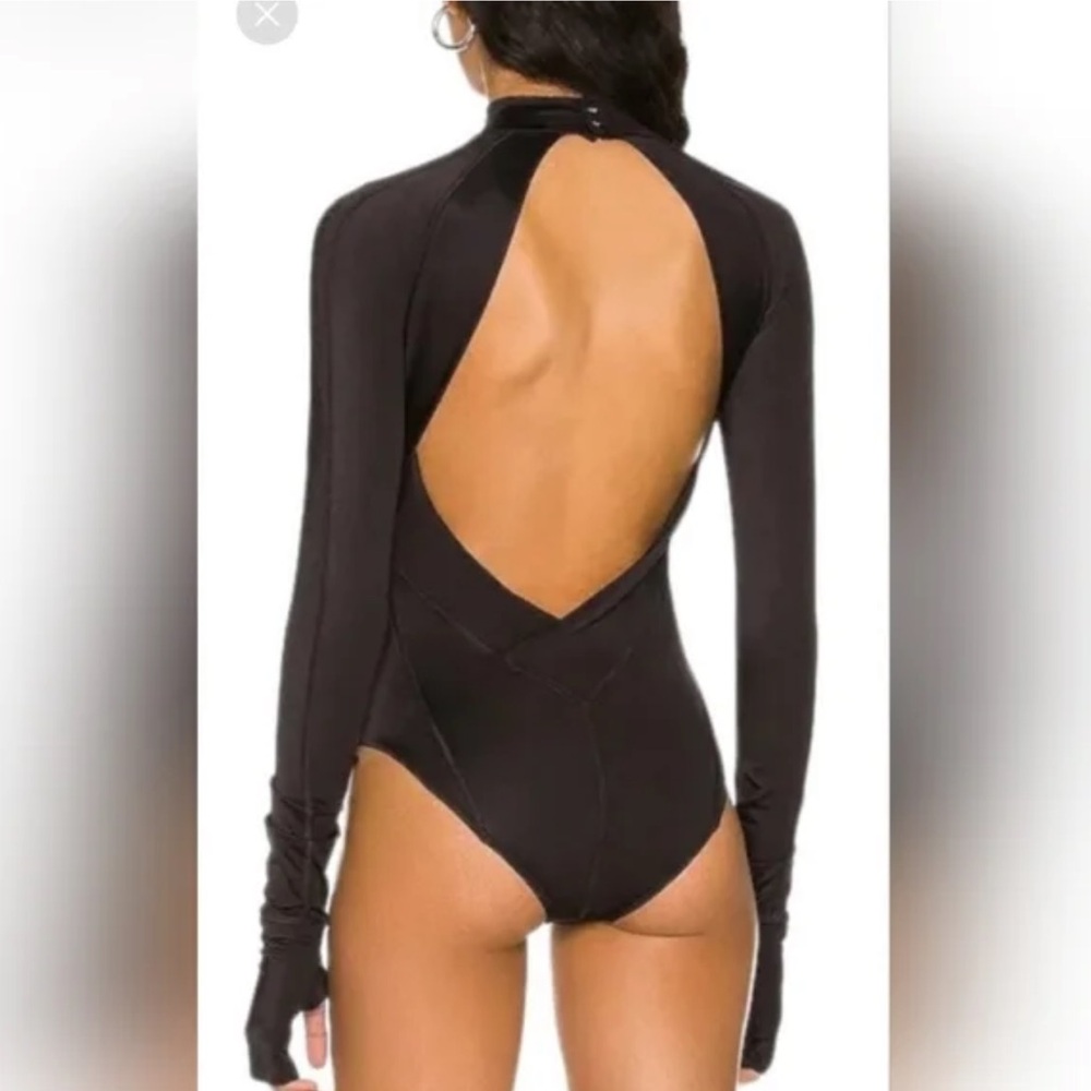 New We Are Hah Gloves Off One Piece Swimsuit Bodysuit Black - Picture 2 of 16